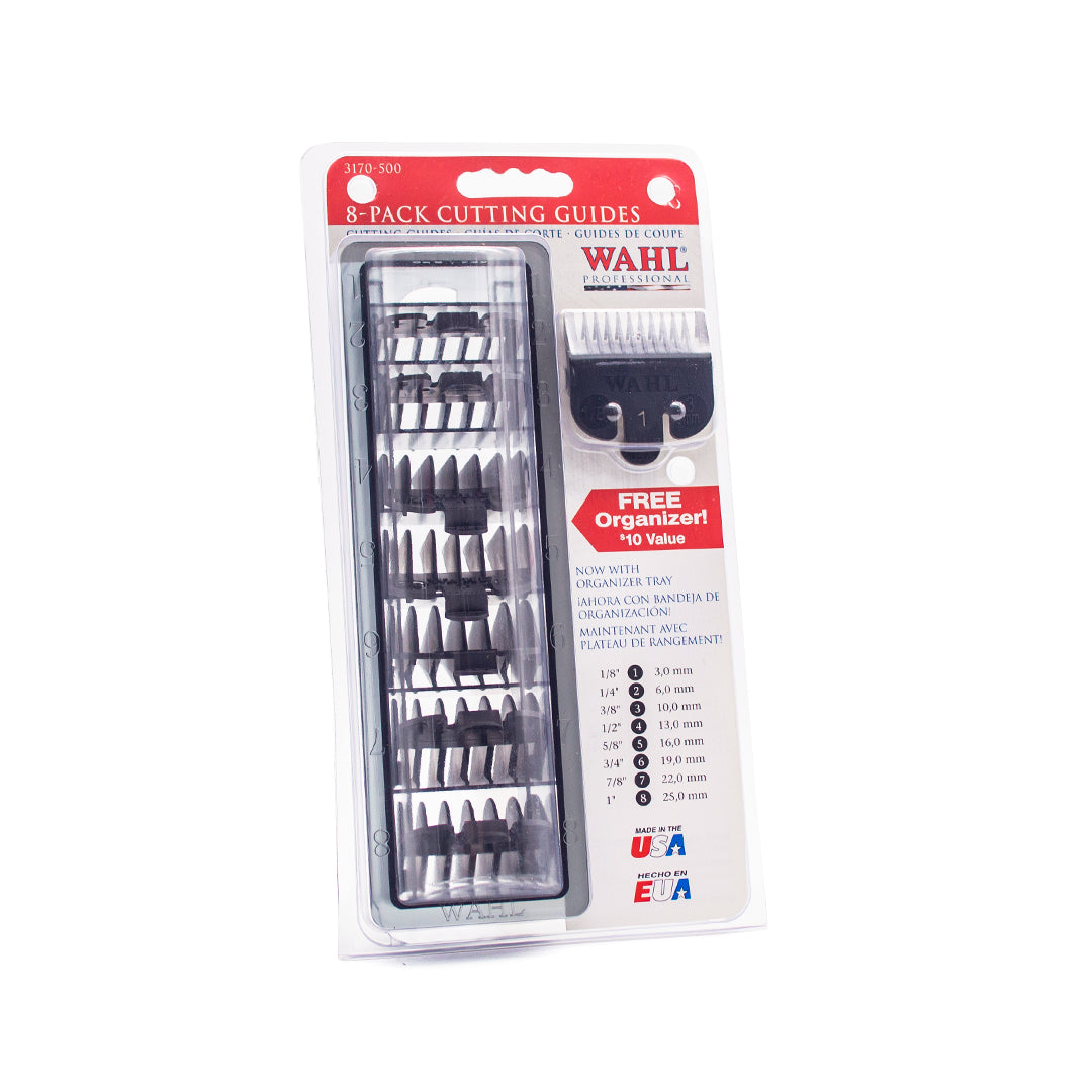 PROFESSIONAL 8-PACK CUTTING GUIDES (WITH ORGANIZER TRAY) - WAHL