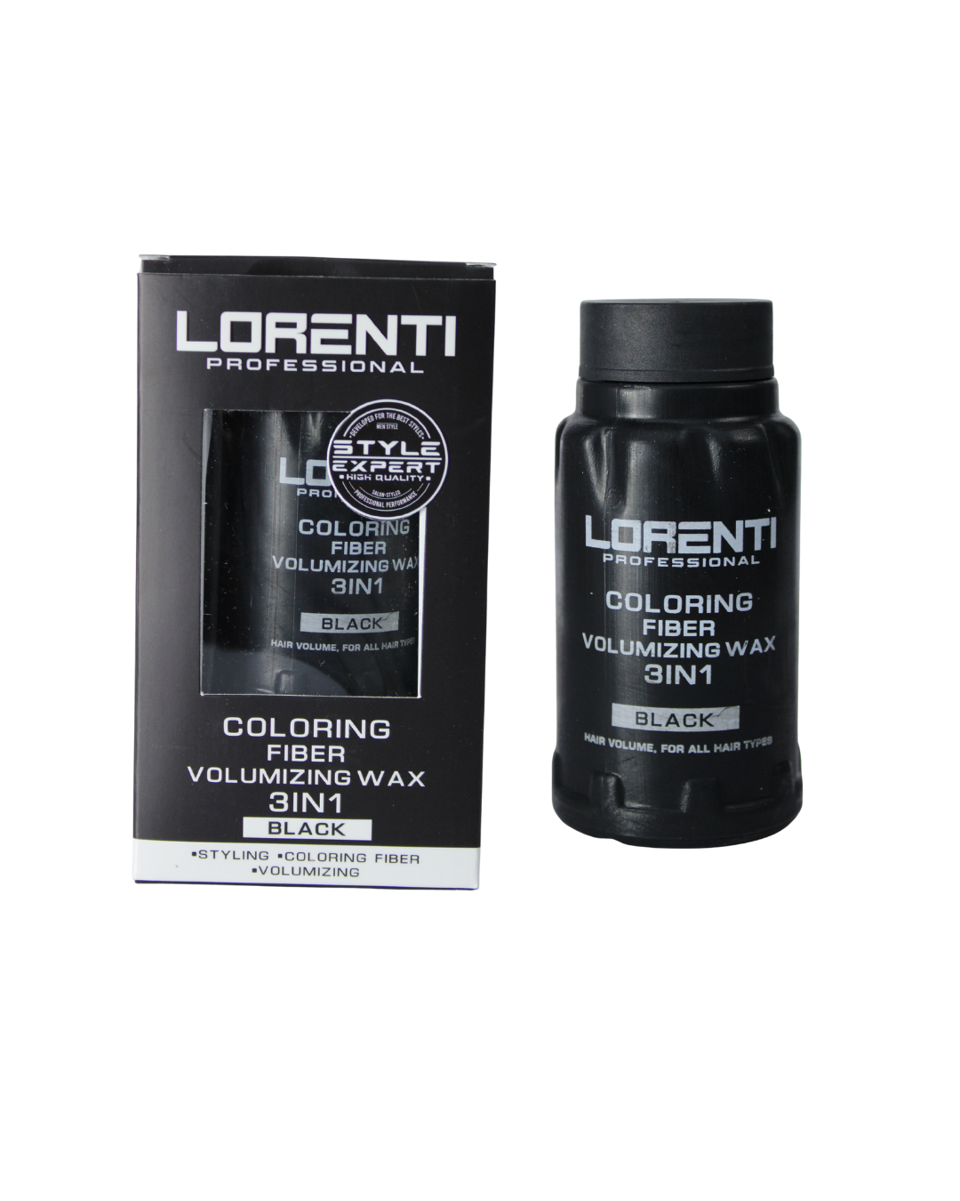 COLORING FIBER VOLUMIZING WAX 3 EN 1 NEGRA - LORENTI