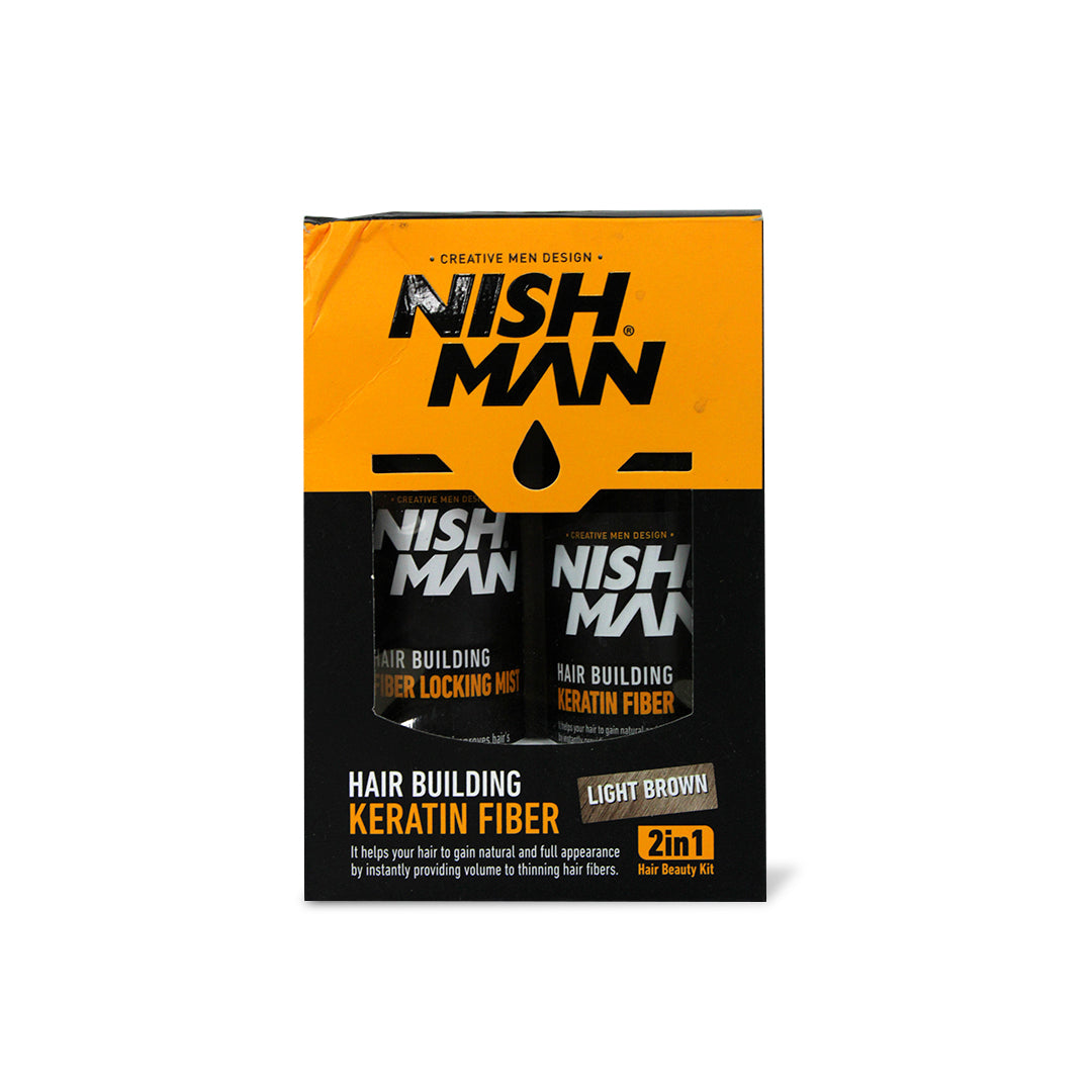 HAIR BUILDING KERATIN FIBER LIGHT BROWN - NISHMAN
